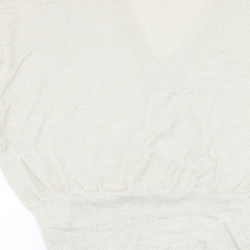 Saint Womens Gold V-Neck Viscose Pullover Jumper Size S