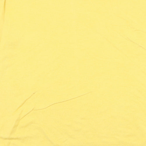 H&M Womens Yellow Round Neck Viscose Pullover Jumper Size M