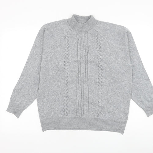 Gilwear Womens Grey Mock Neck Polyester Pullover Jumper Size 12