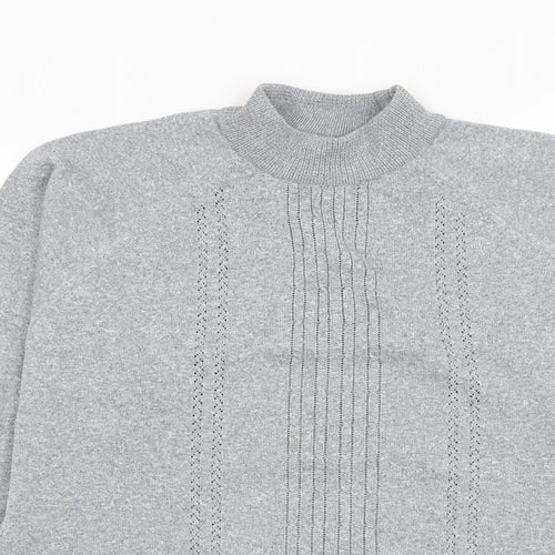 Gilwear Womens Grey Mock Neck Polyester Pullover Jumper Size 12