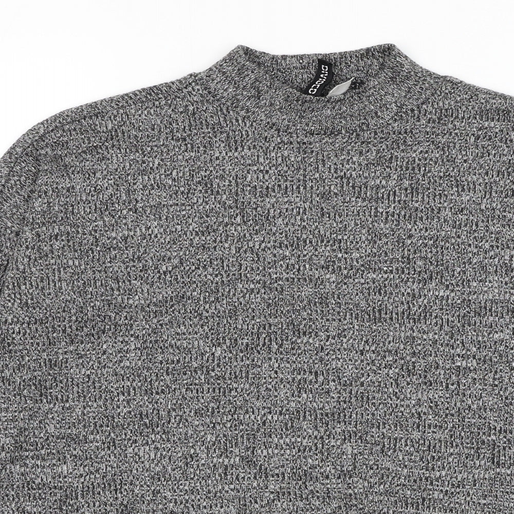 Divided by H&M Womens Grey Mock Neck Polyester Pullover Jumper Size XS