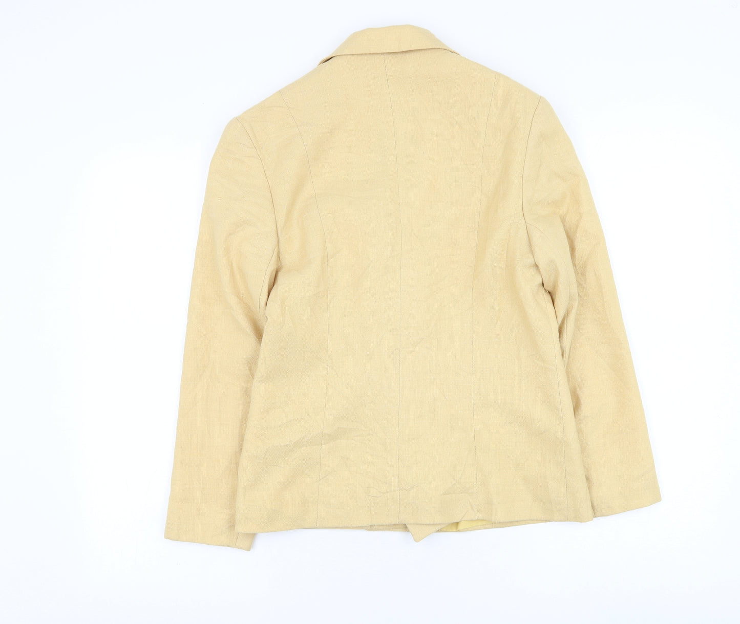 Anne Brooks Womens Yellow Jacket Blazer Size 10 Button