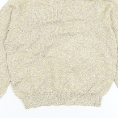 H&M Girls Gold Round Neck Cotton Pullover Jumper Size 3-4 Years Pullover