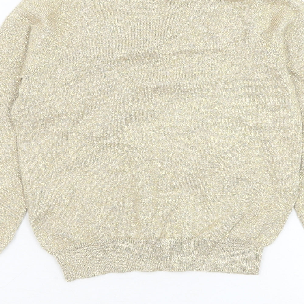 H&M Girls Gold Round Neck Cotton Pullover Jumper Size 3-4 Years Pullover