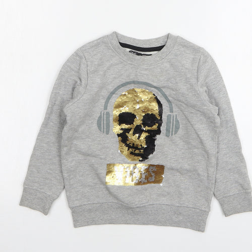 NEXT Boys Grey Cotton Pullover Sweatshirt Size 5 Years