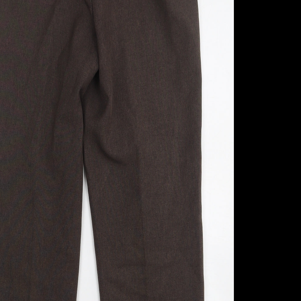 Bonmarché Womens Brown Polyester Trousers Size 10 L27 in Regular