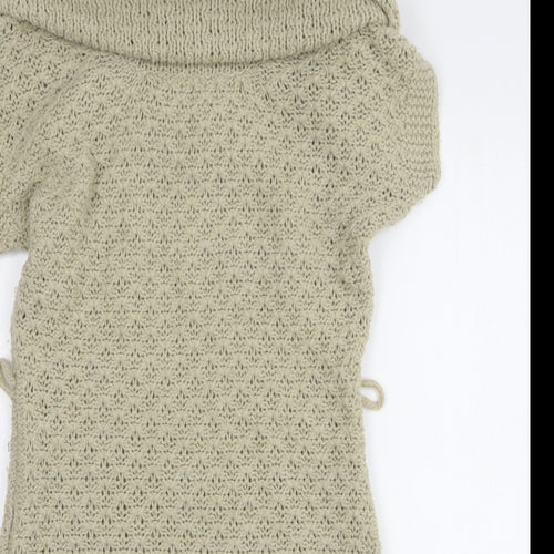 NEXT Womens Beige Acrylic Jumper Dress Size 10 Roll Neck