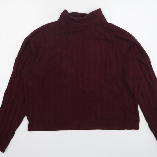 New Look Womens Purple Roll Neck Viscose Pullover Jumper Size L