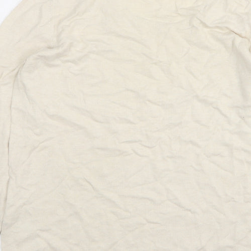EDC Womens Beige Round Neck Cotton Pullover Jumper Size L