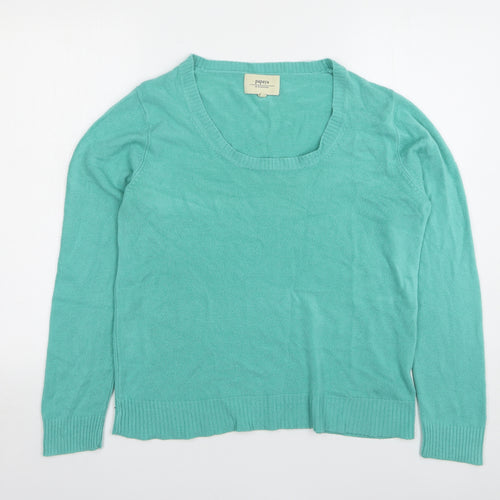 Papaya Womens Green Round Neck Acrylic Pullover Jumper Size 16
