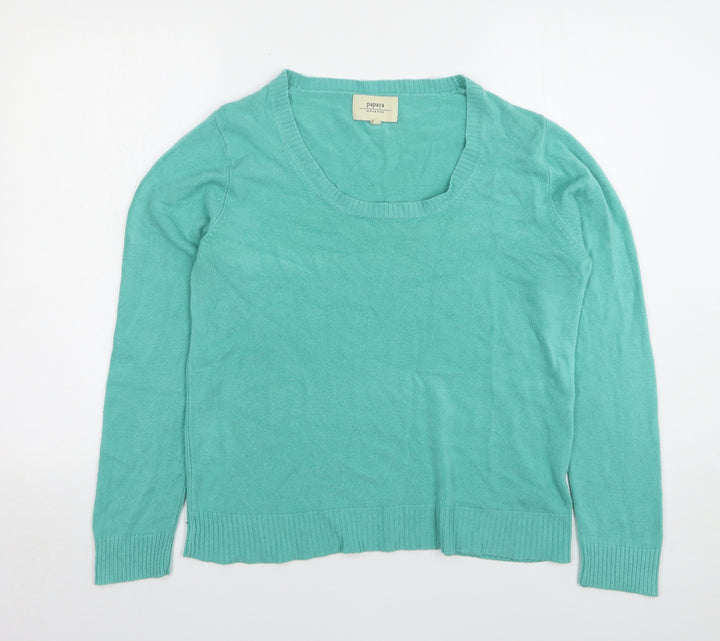 Papaya Womens Green Round Neck Acrylic Pullover Jumper Size 16