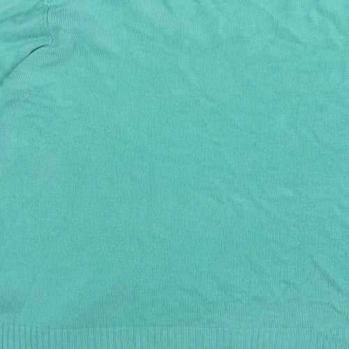 Papaya Womens Green Round Neck Acrylic Pullover Jumper Size 16