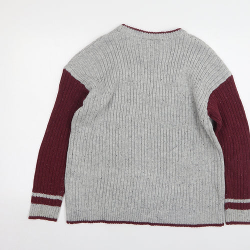 Primark Womens Grey Round Neck Acrylic Pullover Jumper Size 14 - Harry Potter