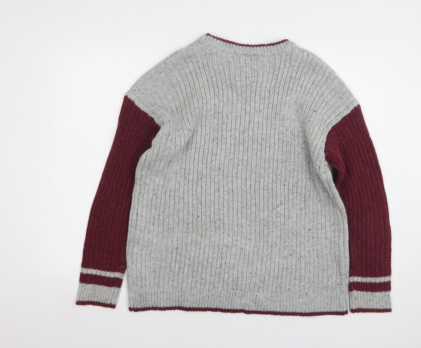 Primark Womens Grey Round Neck Acrylic Pullover Jumper Size 14 - Harry Potter
