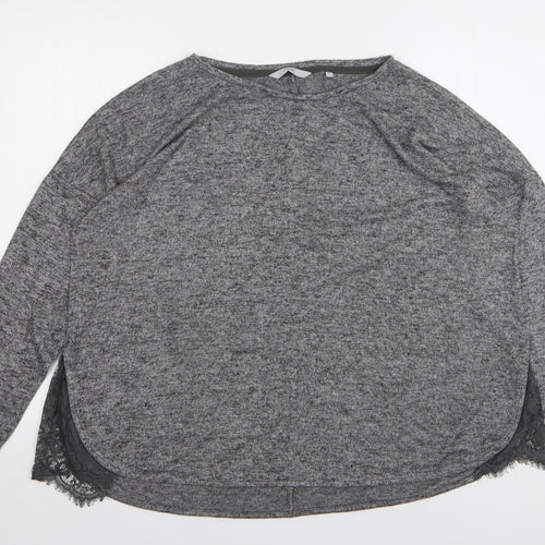 NEXT Womens Grey Round Neck Viscose Pullover Jumper Size 16