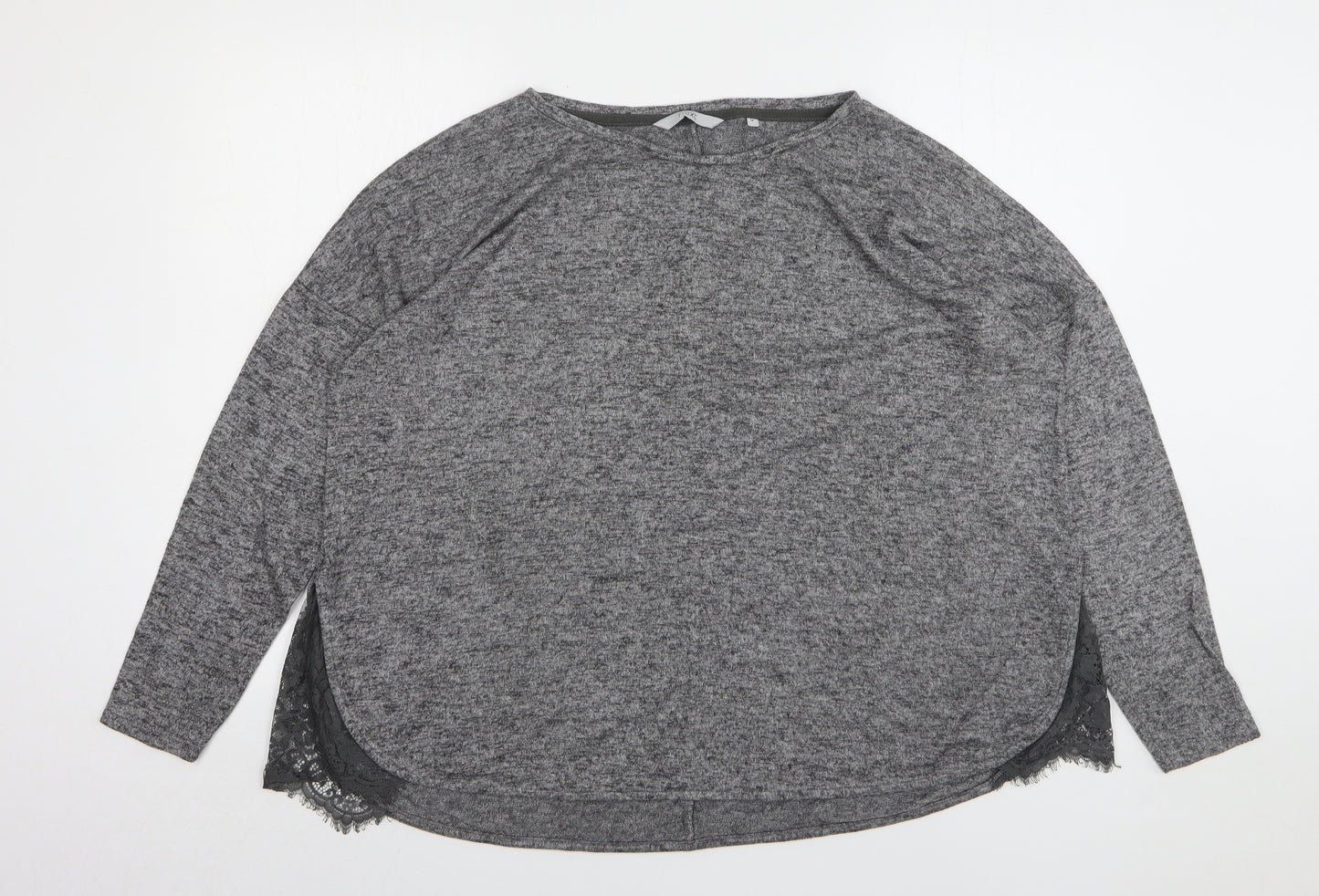 NEXT Womens Grey Round Neck Viscose Pullover Jumper Size 16