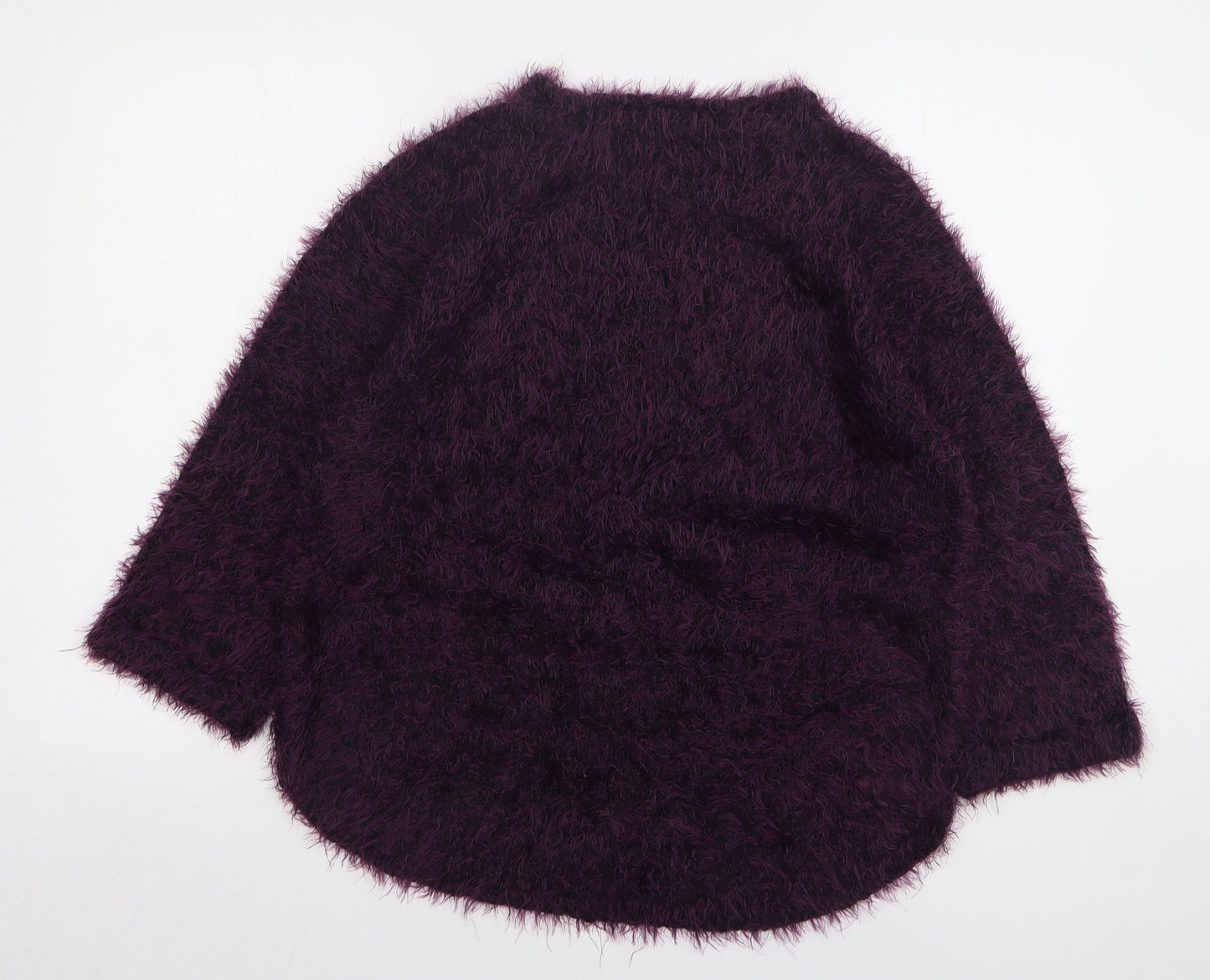 Preworn Womens Purple Round Neck Acrylic Pullover Jumper Size M