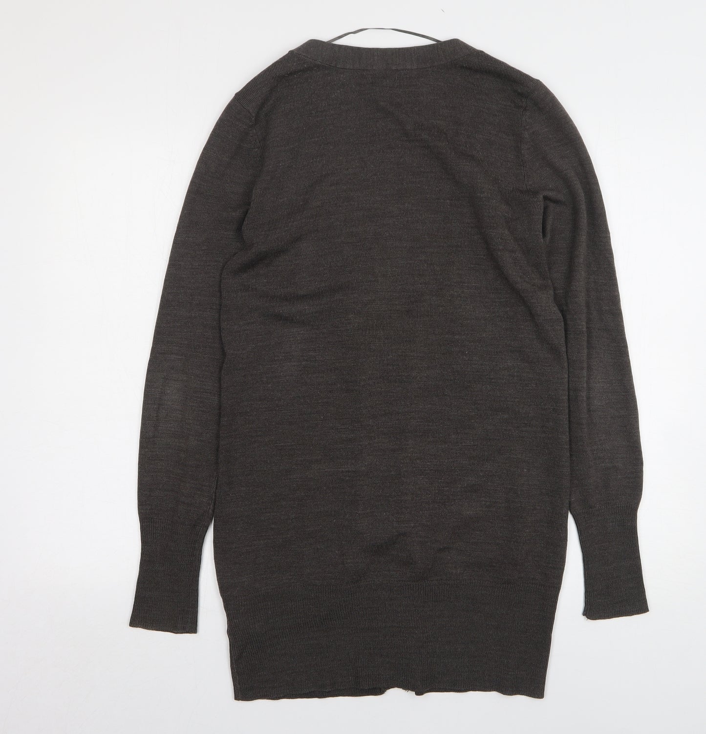 H&M Womens Grey V-Neck Acrylic Cardigan Jumper Size S