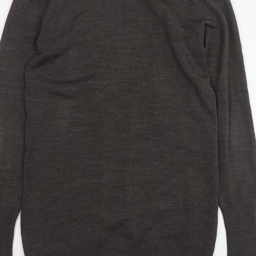 H&M Womens Grey V-Neck Acrylic Cardigan Jumper Size S