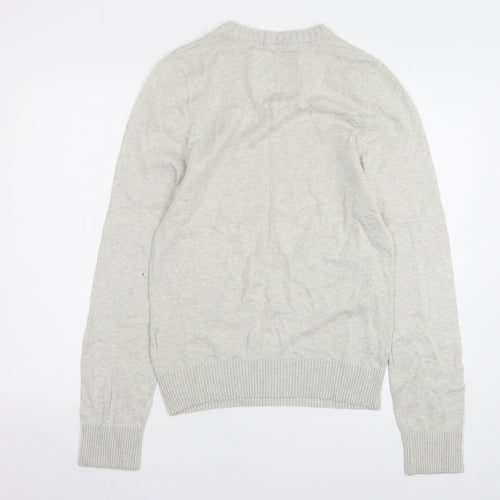 Abercrombie & Fitch Mens Grey V-Neck Cotton Pullover Jumper Size M