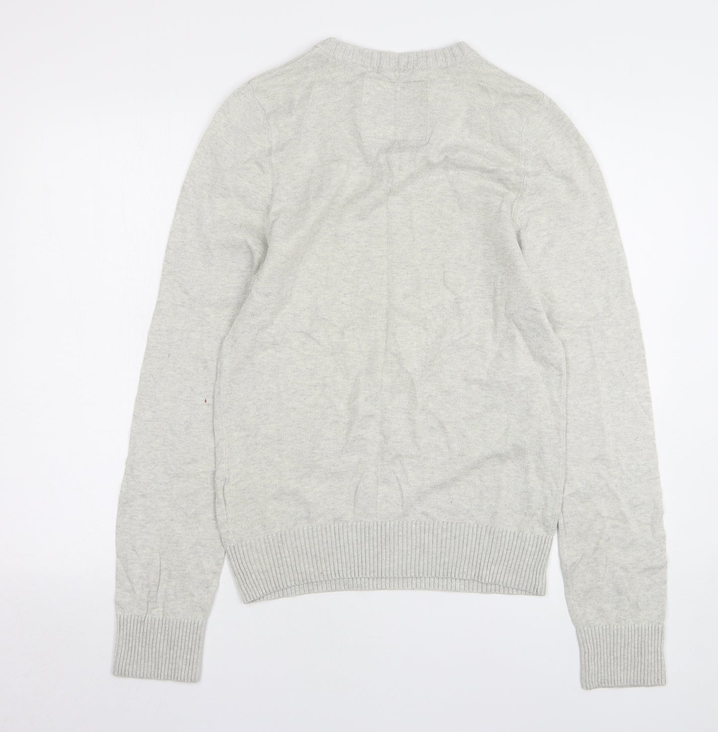 Abercrombie & Fitch Mens Grey V-Neck Cotton Pullover Jumper Size M