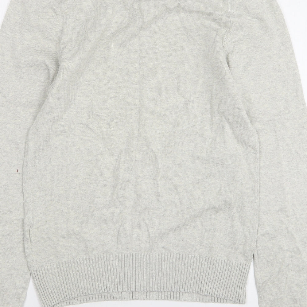 Abercrombie & Fitch Mens Grey V-Neck Cotton Pullover Jumper Size M
