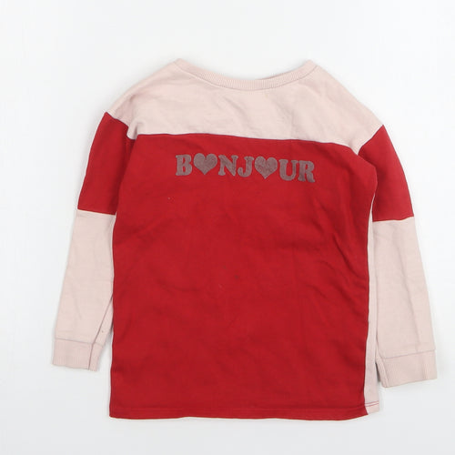 Primark Girls Multicoloured Colourblock Cotton Pullover Sweatshirt Size 4-5 Years
