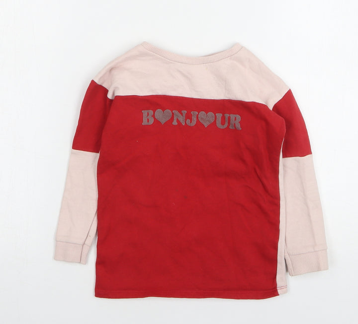 Primark Girls Multicoloured Colourblock Cotton Pullover Sweatshirt Size 4-5 Years