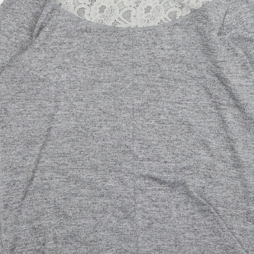 F&F Womens Grey Round Neck Polyester Pullover Jumper Size 16