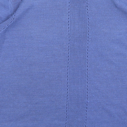 Per Una Womens Blue Round Neck Acrylic Pullover Jumper Size 20