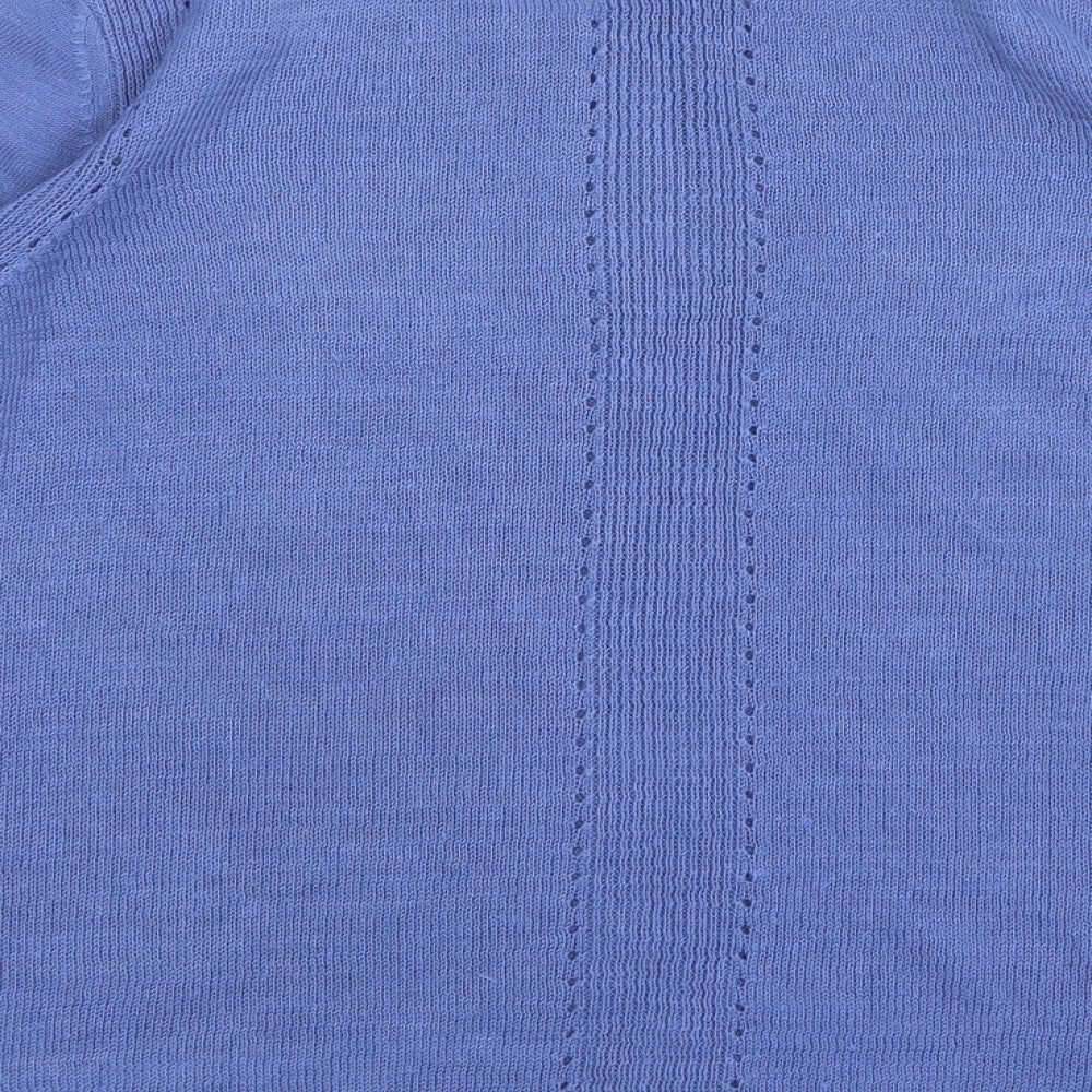 Per Una Womens Blue Round Neck Acrylic Pullover Jumper Size 20