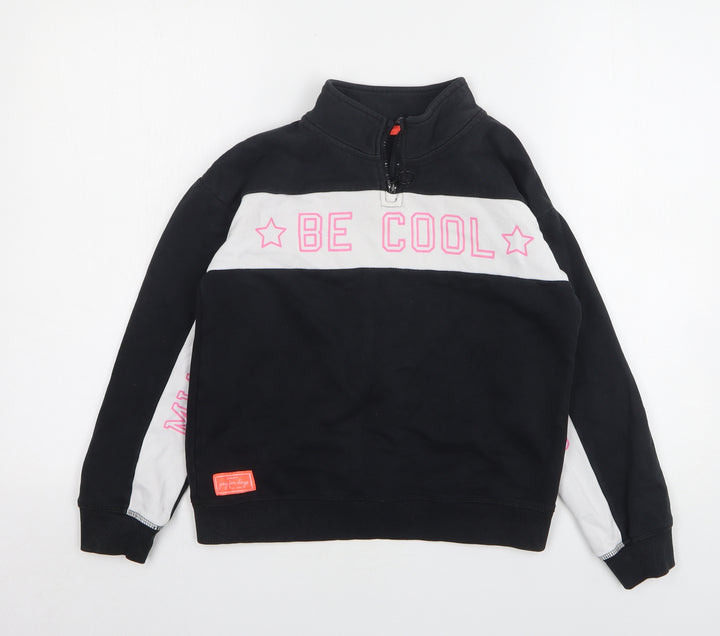 George Girls Black Cotton Pullover Sweatshirt Size 10-11 Years