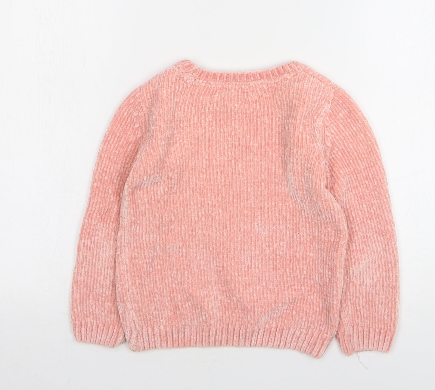 Princess Girls Pink Round Neck Polyester Pullover Jumper Size 5-6 Years