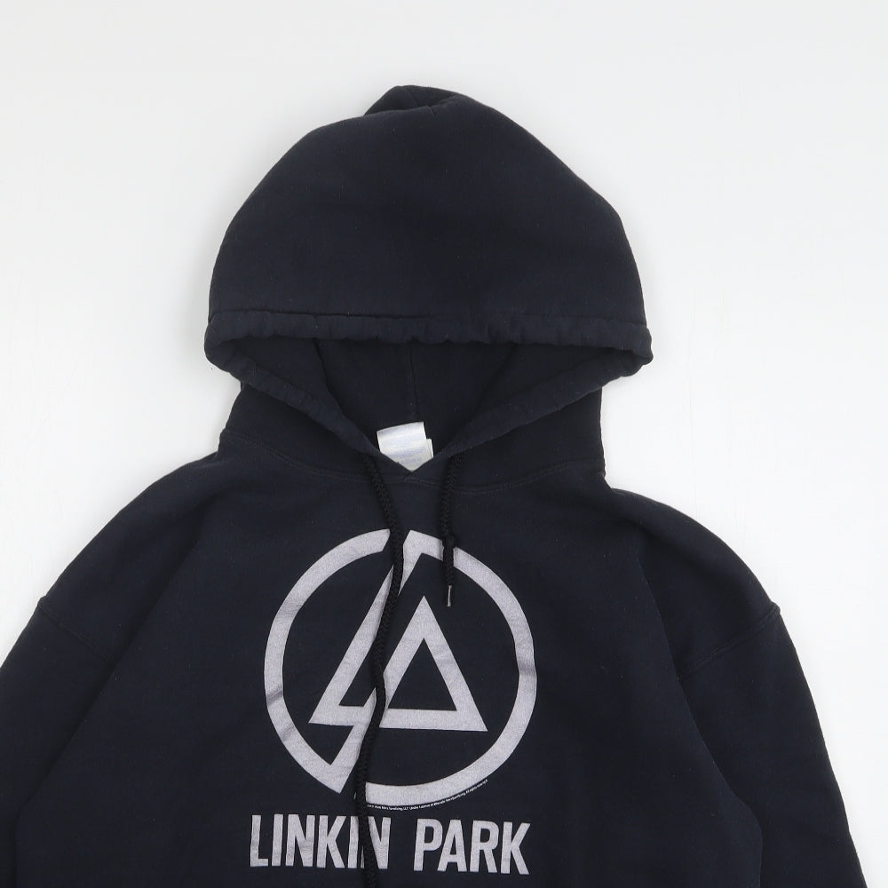 Gildan Womens Blue Cotton Pullover Hoodie Size M - Linkin Park