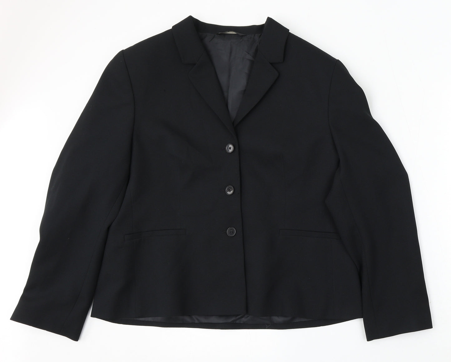 BHS Womens Black Polyester Jacket Suit Size 18