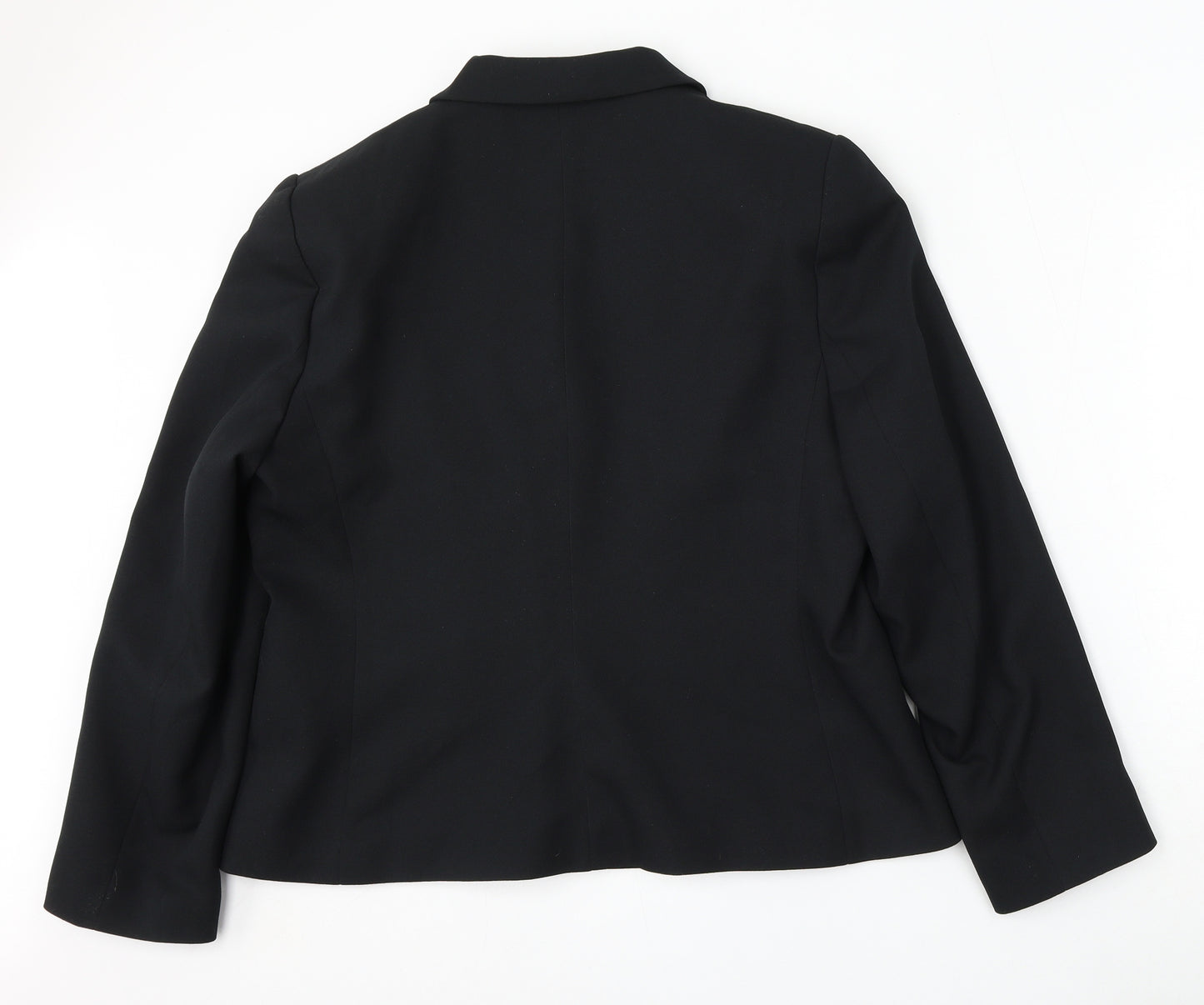 BHS Womens Black Polyester Jacket Suit Size 18