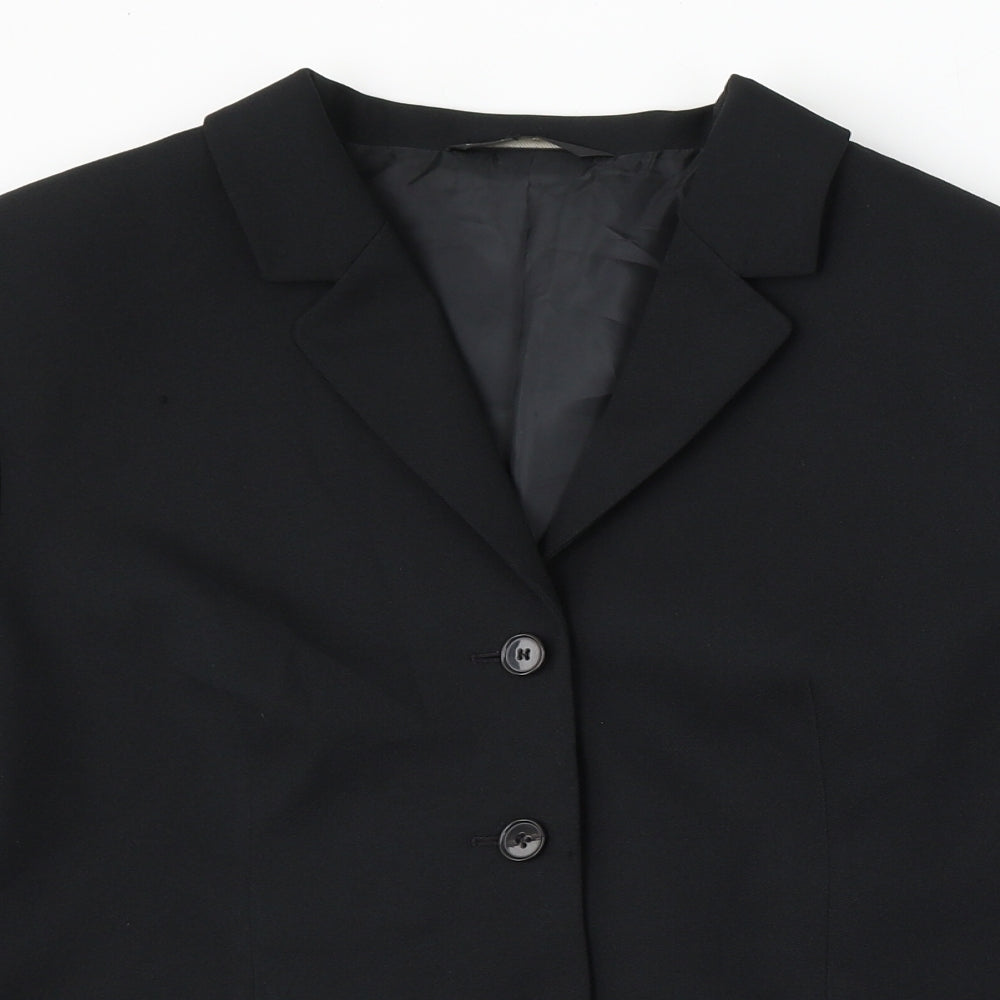 BHS Womens Black Polyester Jacket Suit Size 18