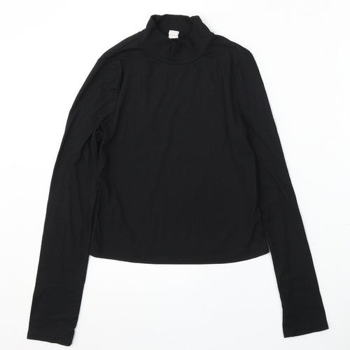 SheIn Girls Black Mock Neck Polyester Pullover Jumper Size 14 Years