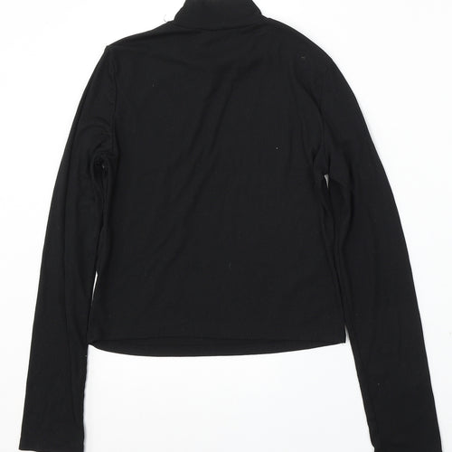 SheIn Girls Black Mock Neck Polyester Pullover Jumper Size 14 Years