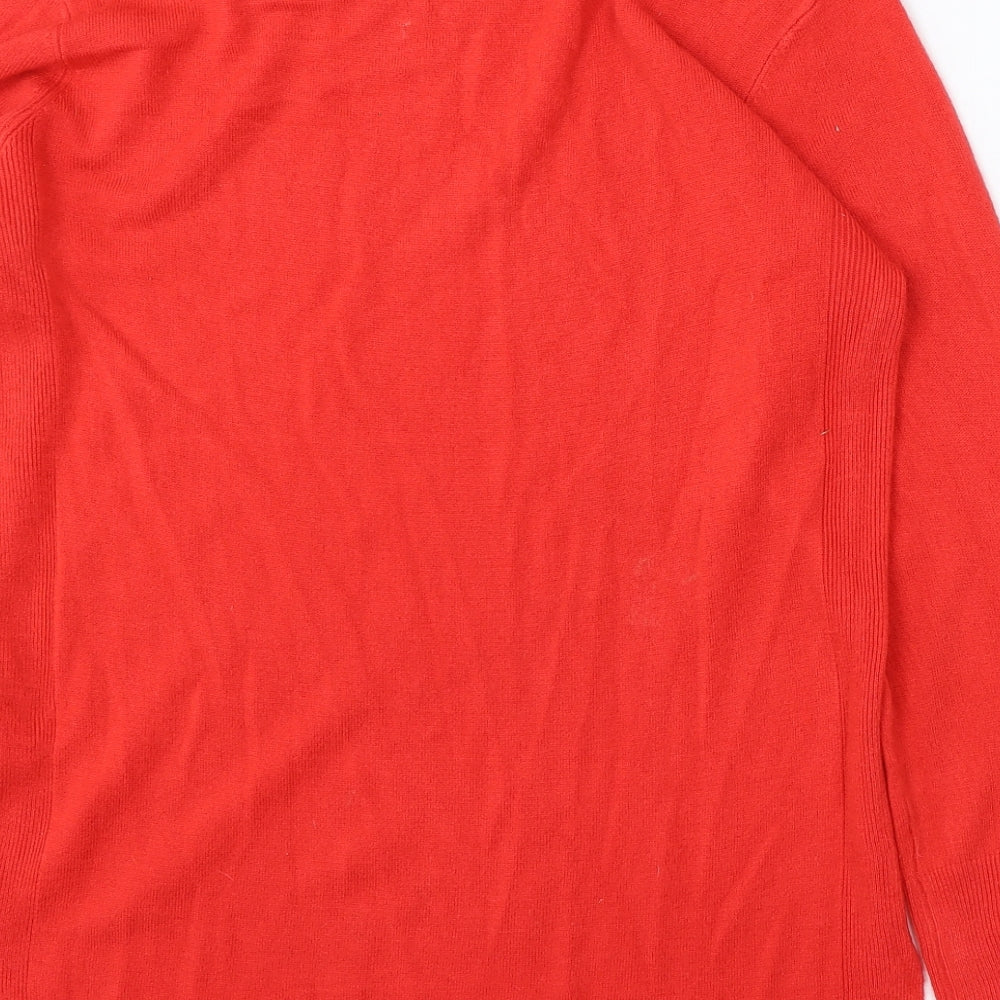Primark Womens Red Round Neck Acrylic Pullover Jumper Size 12