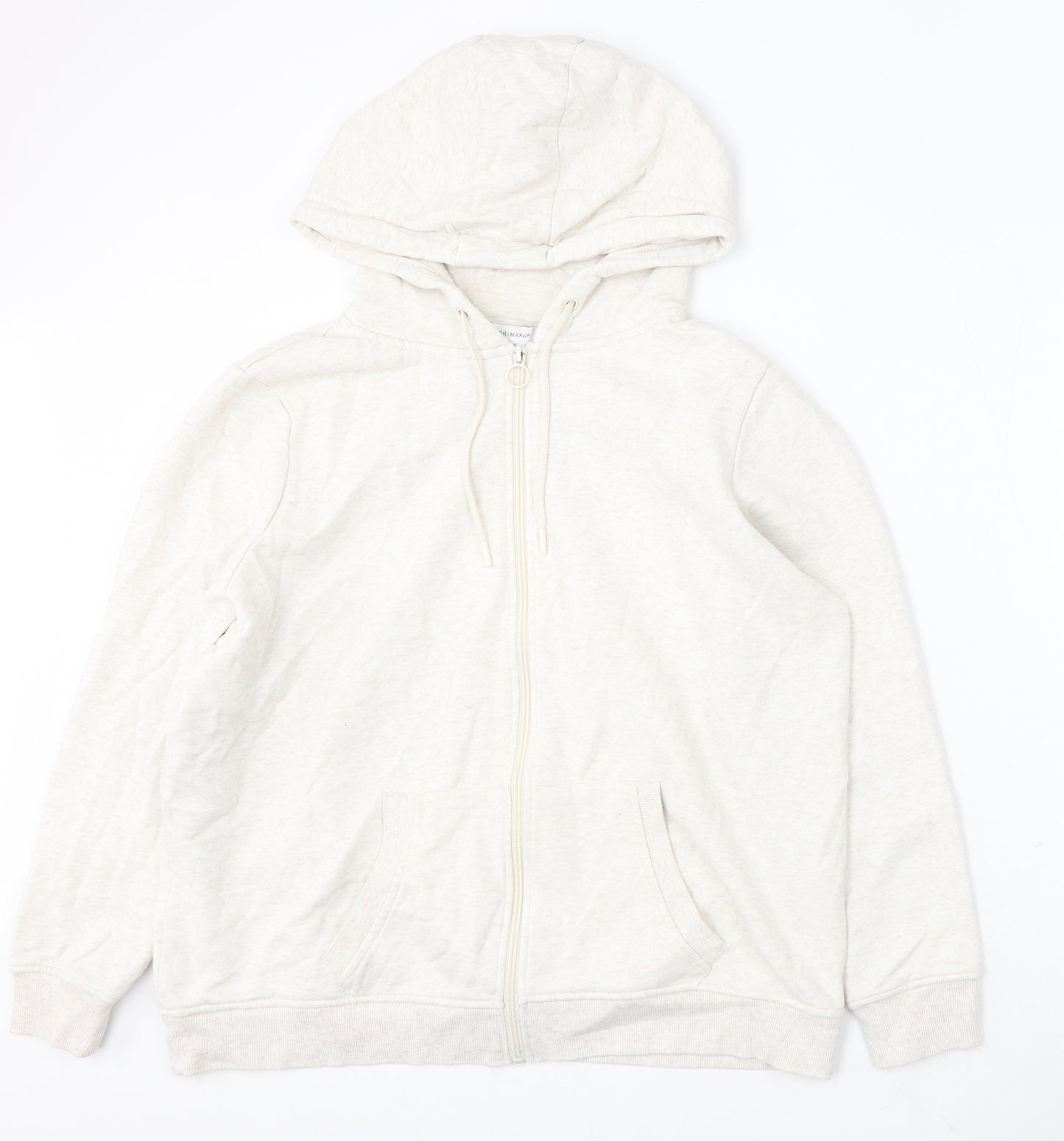 Primark Womens Ivory Cotton Full Zip Hoodie Size 18