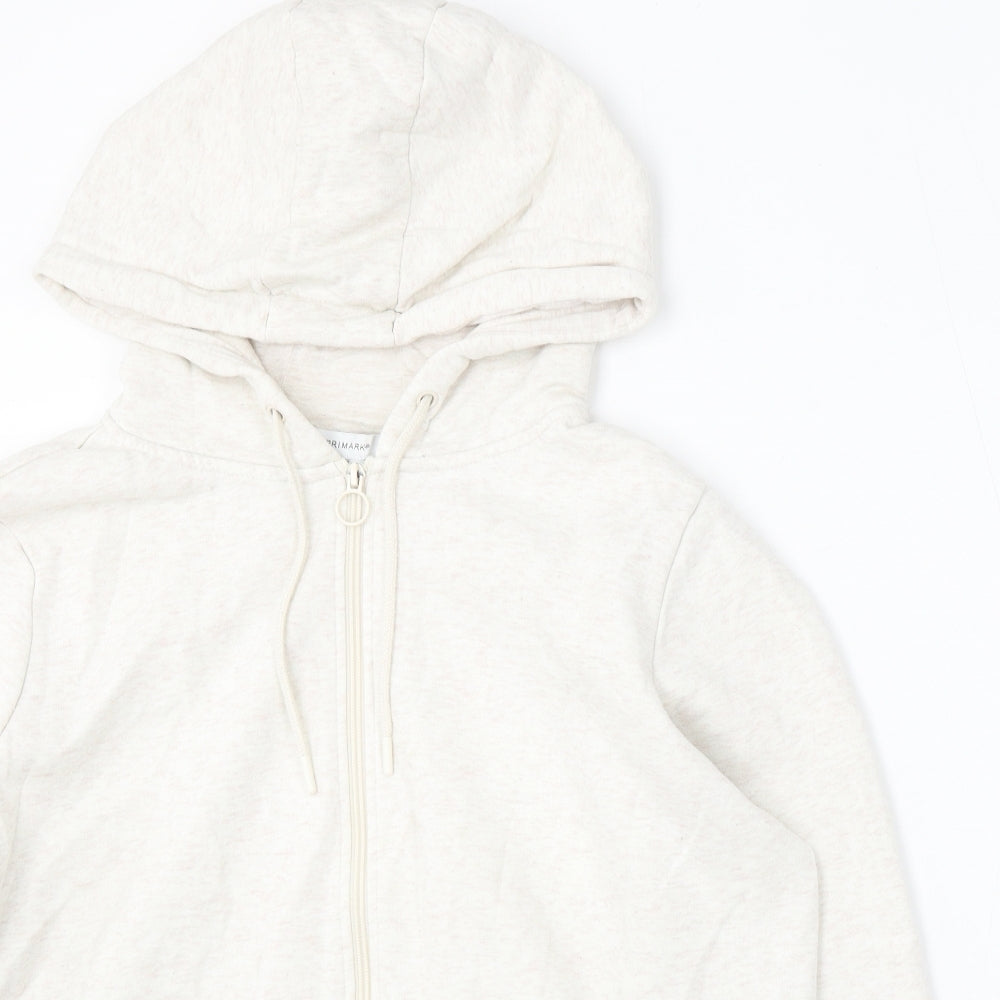 Primark Womens Ivory Cotton Full Zip Hoodie Size 18