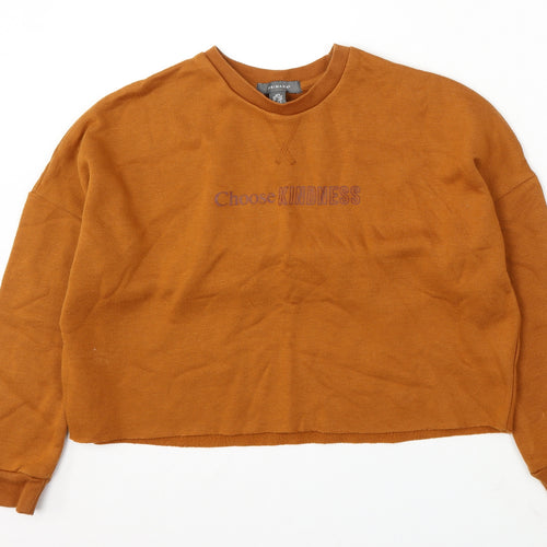 Primark Womens Brown Polyester Pullover Sweatshirt Size 2XS - Cropped