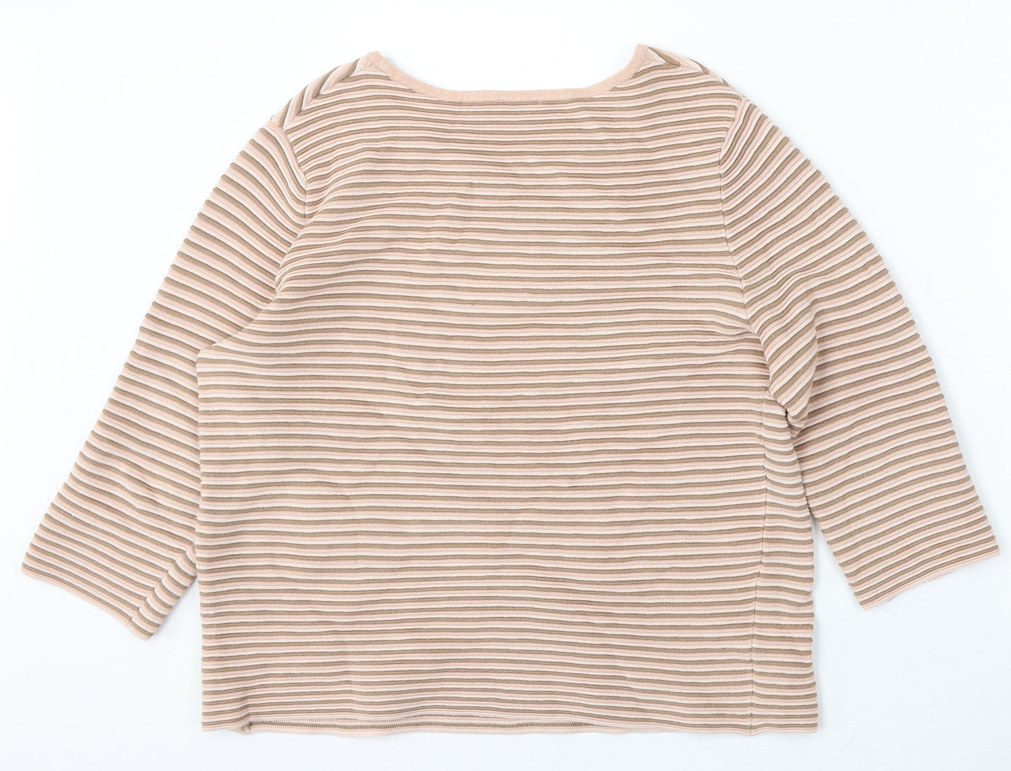 Gerry Weber Womens Pink Round Neck Striped Viscose Pullover Jumper Size M