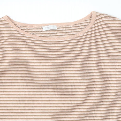 Gerry Weber Womens Pink Round Neck Striped Viscose Pullover Jumper Size M