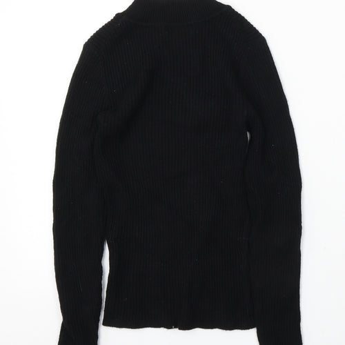 Primark Womens Black Mock Neck Viscose Pullover Jumper Size S