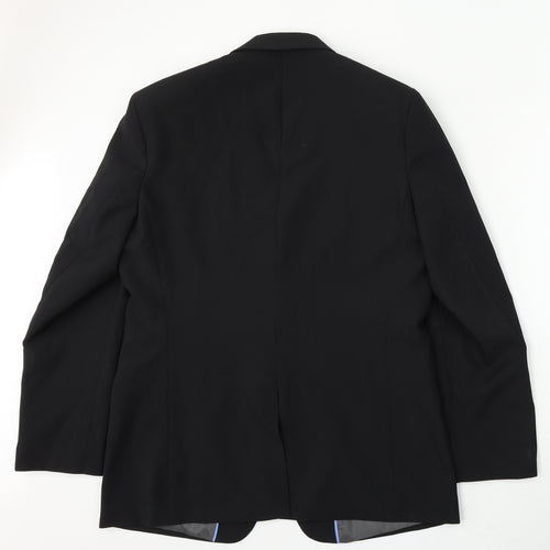 George Mens Black Polyester Jacket Suit Size 42