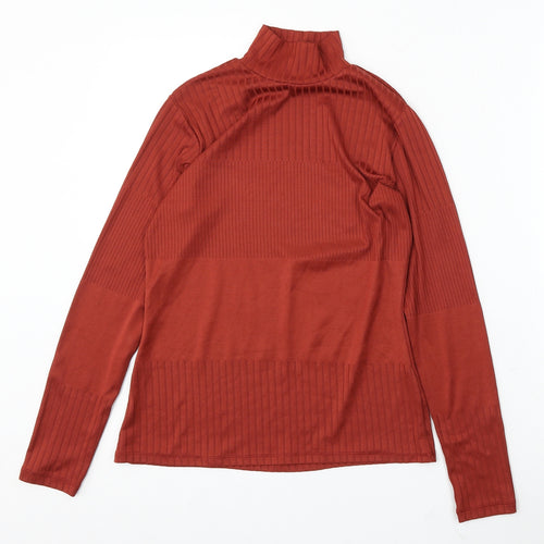 F&F Womens Red Mock Neck Polyacrylate Fibre Pullover Jumper Size 14