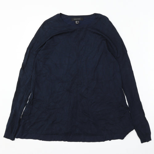 Atmosphere Womens Blue Round Neck Viscose Pullover Jumper Size 10
