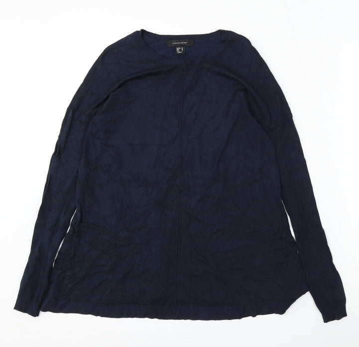 Atmosphere Womens Blue Round Neck Viscose Pullover Jumper Size 10